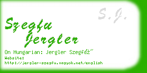 szegfu jergler business card